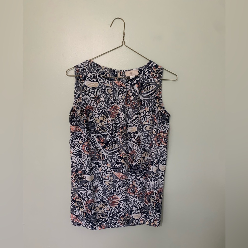 Loft — women’s small sleeveless tank top blouse paisley multicolored